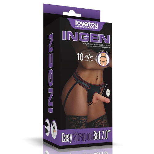 LOVETOY 7.0” VIBRATING EASY STRAP ON SET WITH BALLS